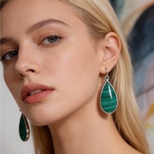 Malachite Teardrop Earrings